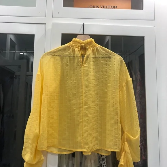 House of Harlow 1960 sheer yellow top - Picture 3 of 3